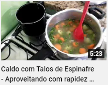 Caldo com Talos de Espinafre - Aproveitando com rapidez e praticidade